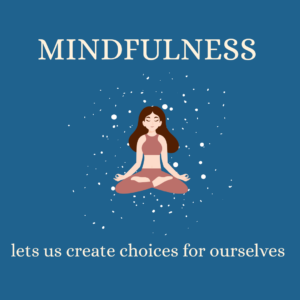 girl meditating, being mindful