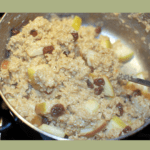 Quinoa with apples, raisins and peanut butter.