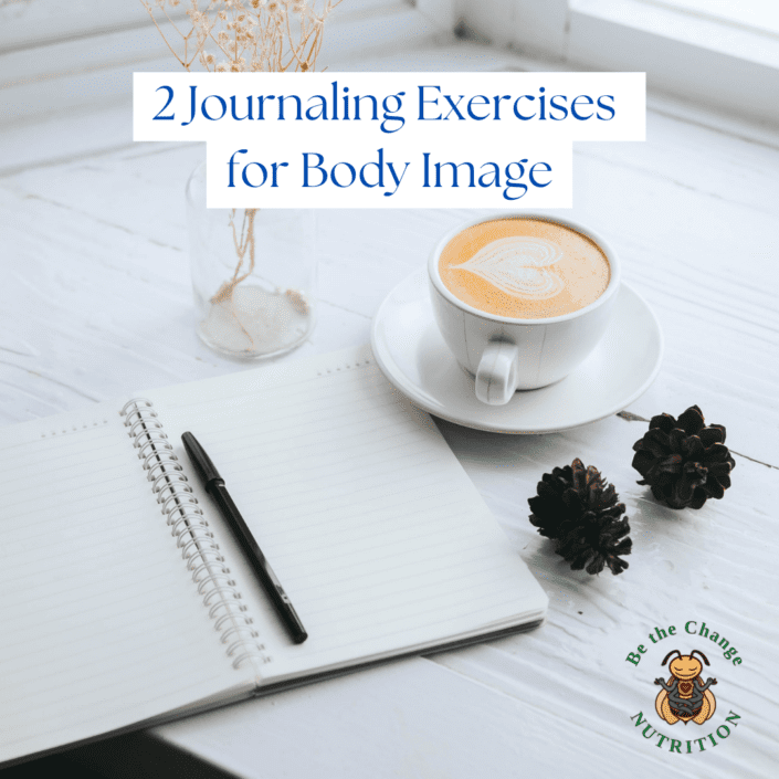 Title page for 2 journaling exercises for body image.