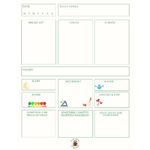 Blank food journal sheet.