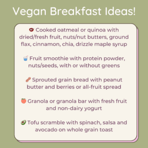 List of vegan breakfast ideas