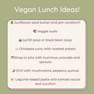 list of vegan lunch ideas.