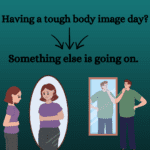 A man and a woman unhappy with how they see their bodies.