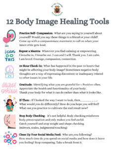 12 body image healing tools page one