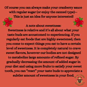 a note about sweetness and how it's relative and can taste buds can be reset.