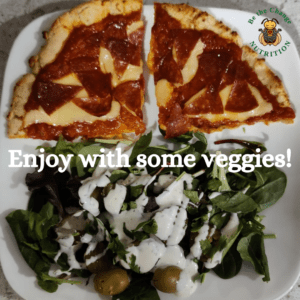 2 slices of pizza with a green salad