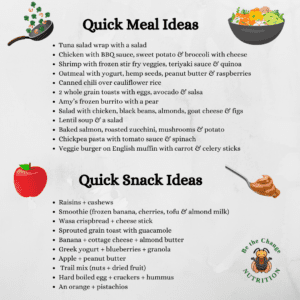 list of quick meal ideas