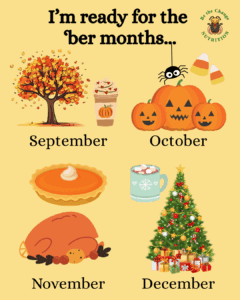 The 'ber months and some tasty food graphics to go along with each.